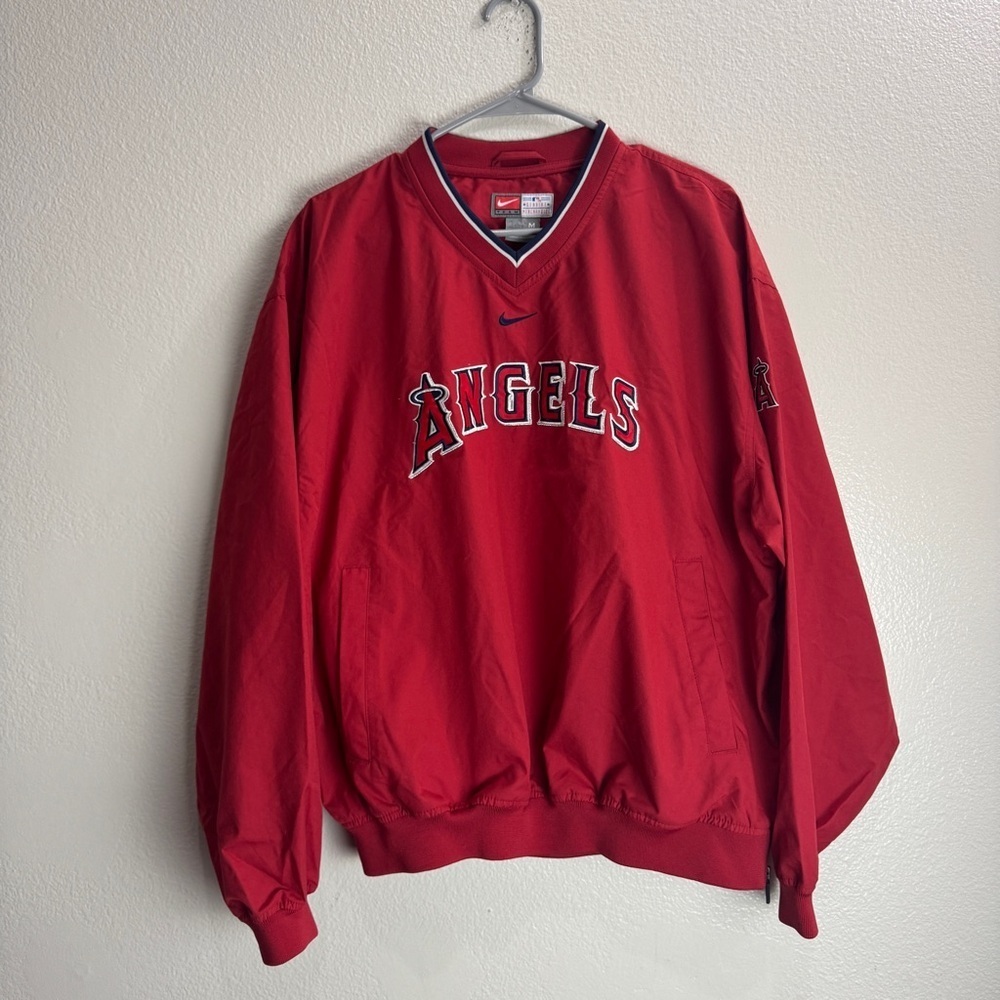 Anaheim Angels Vintage Nike Team Warm Up Pullover Jacket Windbreaker Size Medium